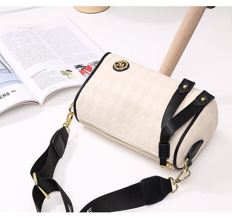 image-Women's Genuine Leather Crossbody Bag Small Square Shoulder Bag