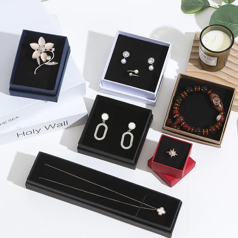 image-Jewelry Box with Logo for Rings Bracelets Necklaces Earrings