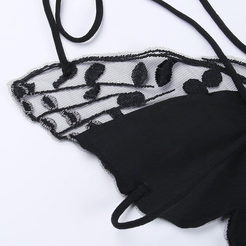 image-2023 Butterfly Lace Cami Top Women Slim Fit Vest