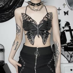 image-2023 Butterfly Lace Cami Top Women Slim Fit Vest