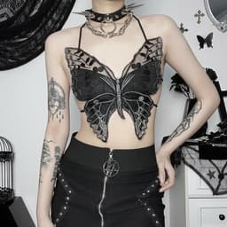 image-2023 Butterfly Lace Cami Top Women Slim Fit Vest