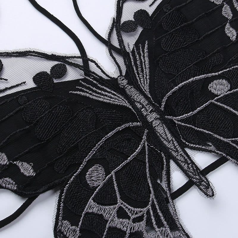 image-2023 Butterfly Lace Cami Top Women Slim Fit Vest