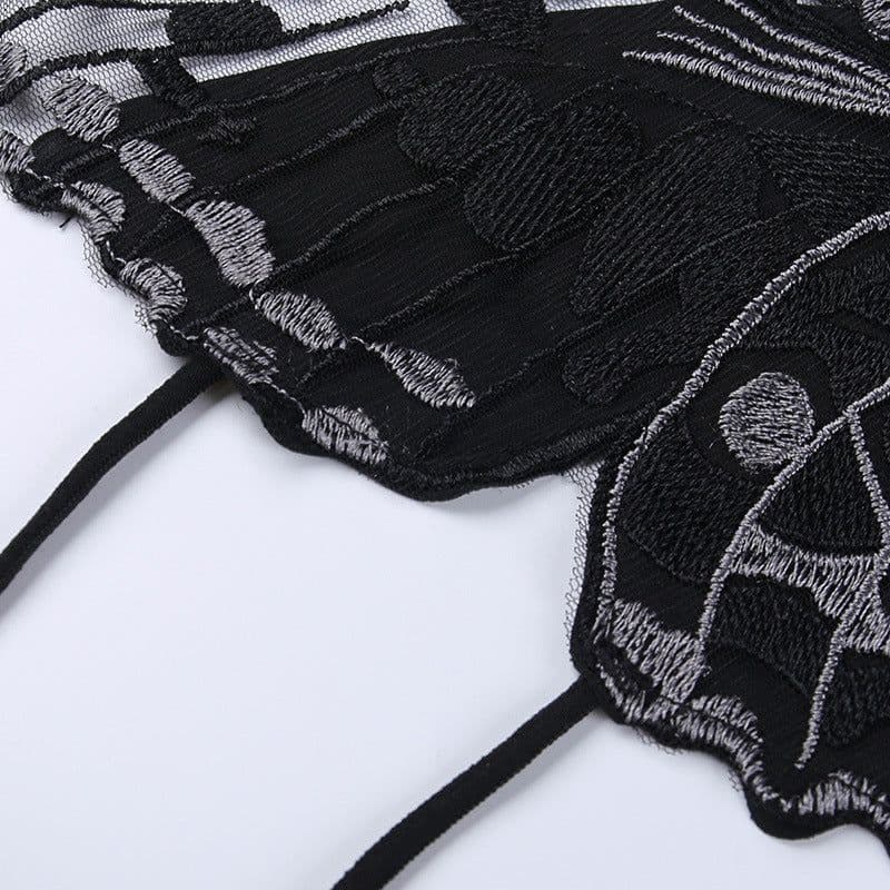 image-2023 Butterfly Lace Cami Top Women Slim Fit Vest