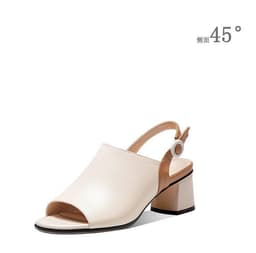 image-Women's Roman Style Sandals Fish Mouth Patent Leather Buckle