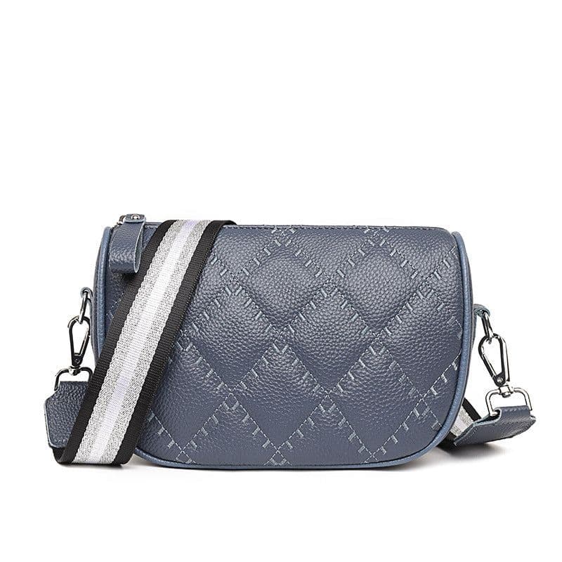 image-Genuine Leather Small Square Crossbody Bag for Women Black
