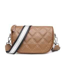 image-Genuine Leather Small Square Crossbody Bag for Women Black