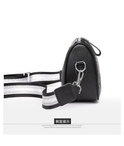 image-Genuine Leather Small Square Crossbody Bag for Women Black