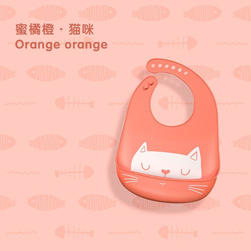 image-Children's Silicone Bib with Food Pocket - Waterproof Baby Bib