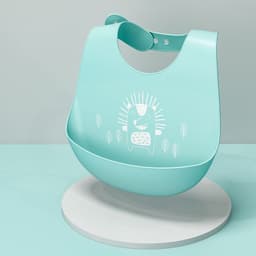 image-Children's Silicone Bib with Food Pocket - Waterproof Baby Bib
