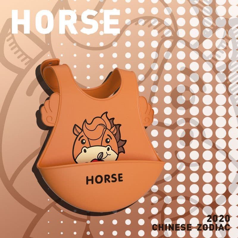 image-Children's Silicone Bib with Food Pocket - Waterproof Baby Bib