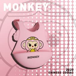image-Children's Silicone Bib with Food Pocket - Waterproof Baby Bib