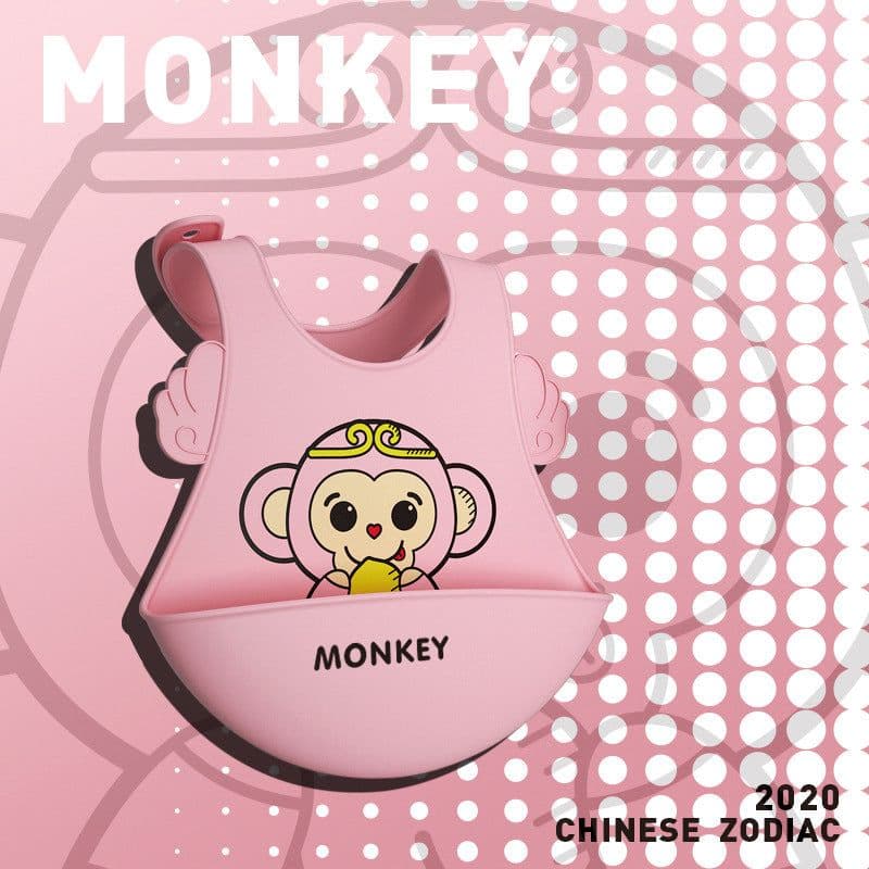 image-Children's Silicone Bib with Food Pocket - Waterproof Baby Bib