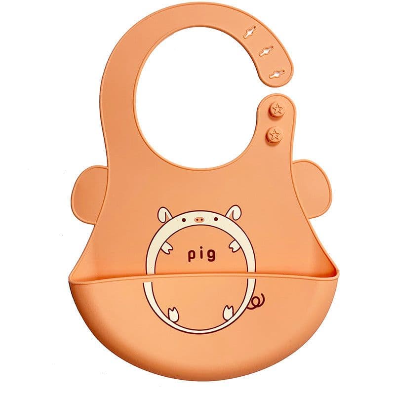 image-Children's Silicone Bib with Food Pocket - Waterproof Baby Bib