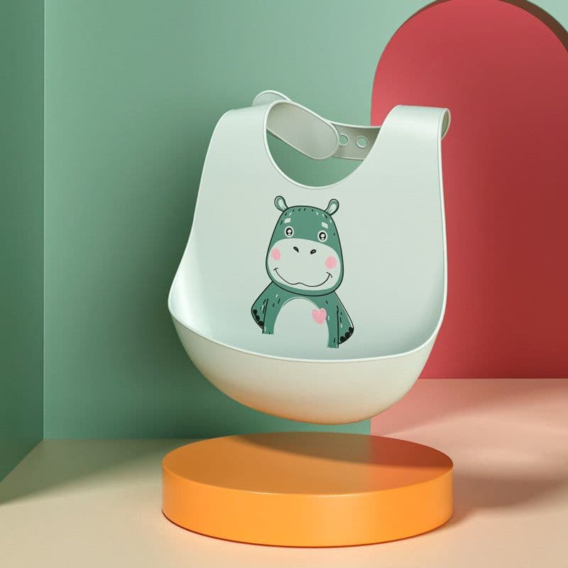 image-Children's Silicone Bib with Food Pocket - Waterproof Baby Bib