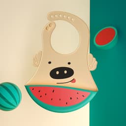 image-Children's Silicone Bib with Food Pocket - Waterproof Baby Bib