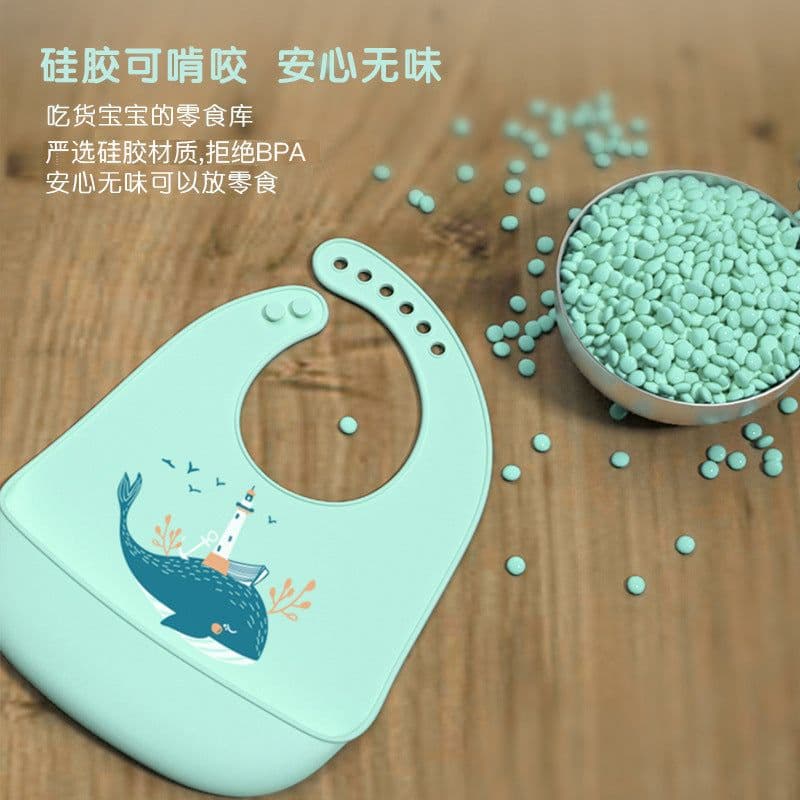 image-Children's Silicone Bib with Food Pocket - Waterproof Baby Bib