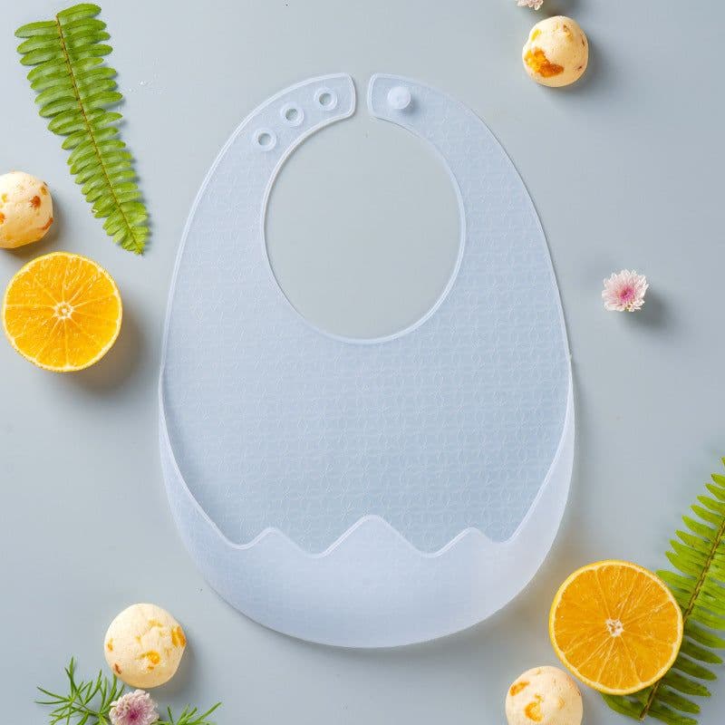 image-Children's Silicone Bib with Food Pocket - Waterproof Baby Bib