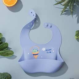 image-Children's Silicone Bib with Food Pocket - Waterproof Baby Bib
