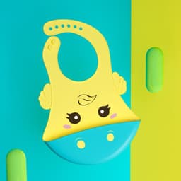image-Children's Silicone Bib with Food Pocket - Waterproof Baby Bib