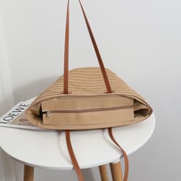 image-Straw Woven Tote Bag Large Capacity Beach Shoulder Bag Women