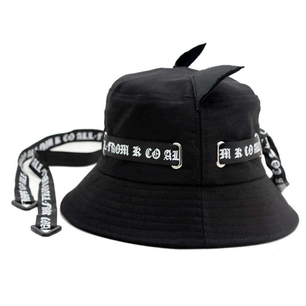 image-Cotton Fisherman Hat with Cat Ears - Unisex Bucket Hat