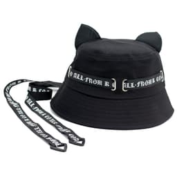 image-Cotton Fisherman Hat with Cat Ears - Unisex Bucket Hat