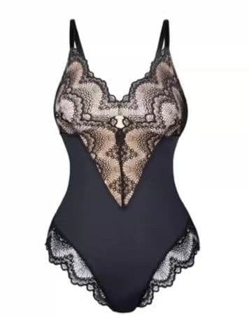 image-Rong Yu Nylon Halter Bodysuit 4XL Dark Brown