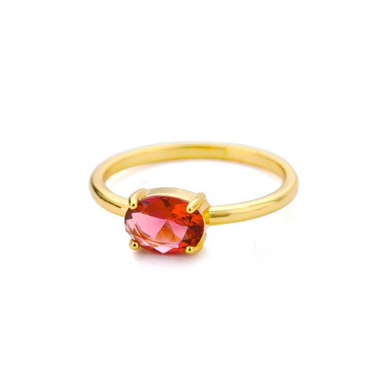 image-December Birthstone Zircon Ring Women's Birthday Gift Brass