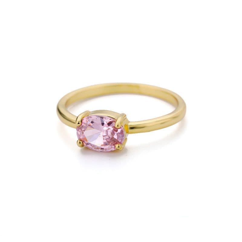 image-December Birthstone Zircon Ring Women's Birthday Gift Brass