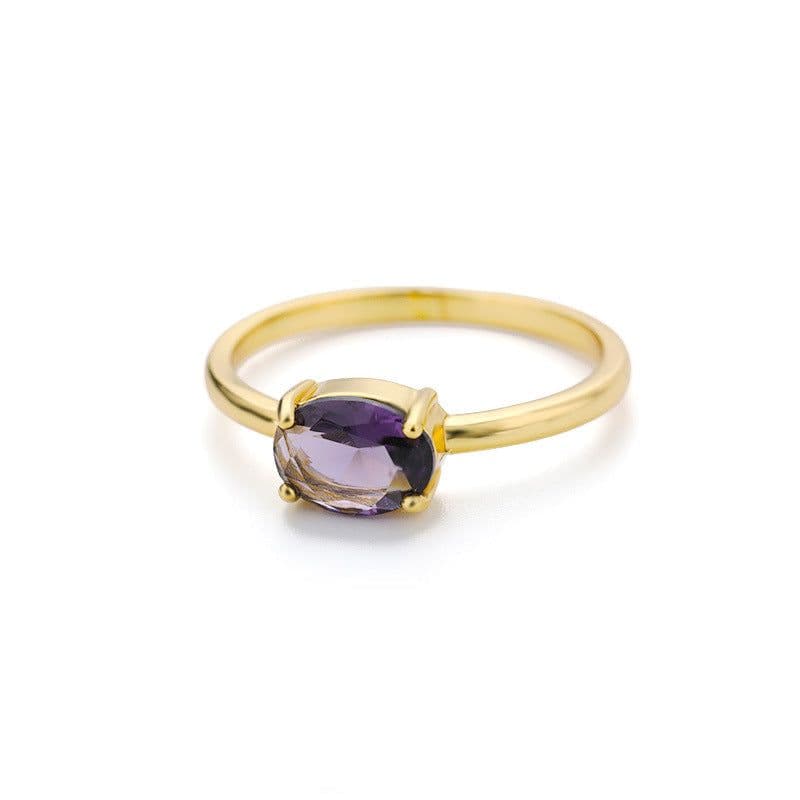 image-December Birthstone Zircon Ring Women's Birthday Gift Brass