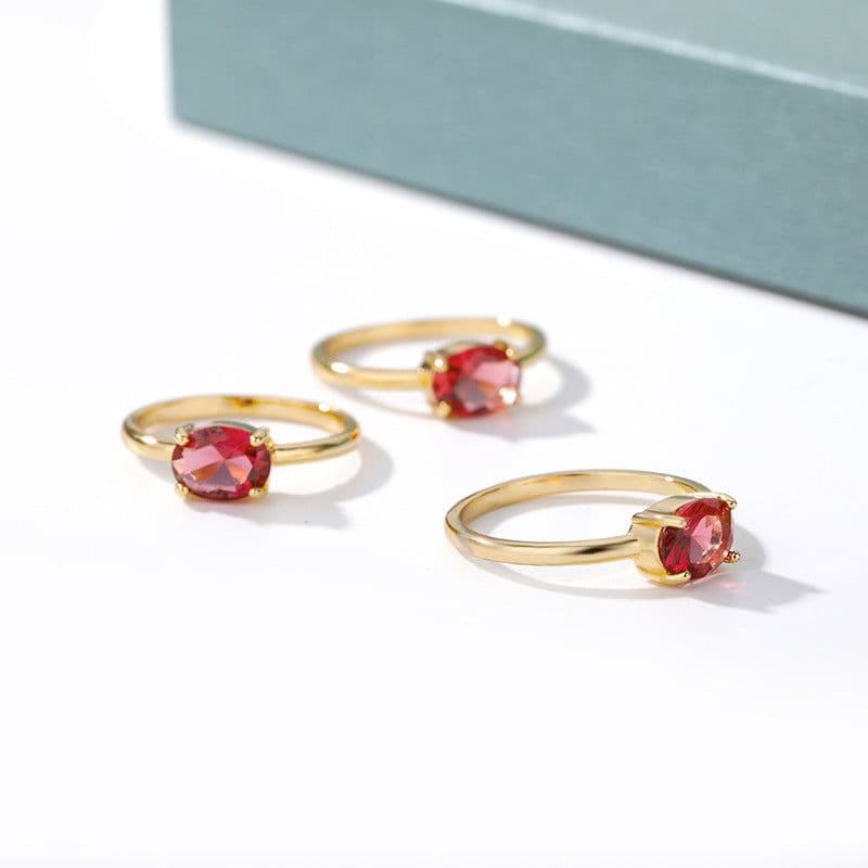 image-December Birthstone Zircon Ring Women's Birthday Gift Brass