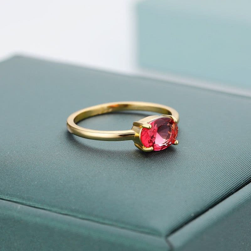 image-December Birthstone Zircon Ring Women's Birthday Gift Brass