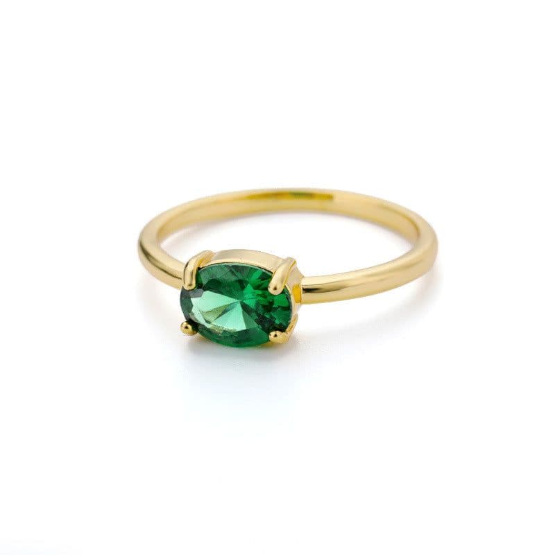 image-December Birthstone Zircon Ring Women's Birthday Gift Brass