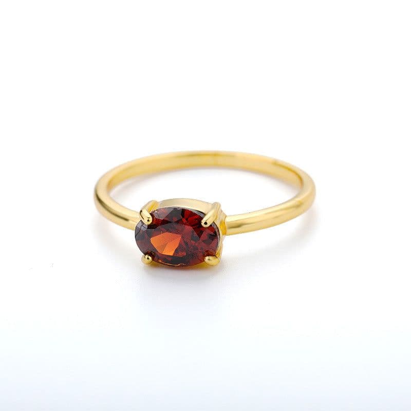 image-December Birthstone Zircon Ring Women's Birthday Gift Brass