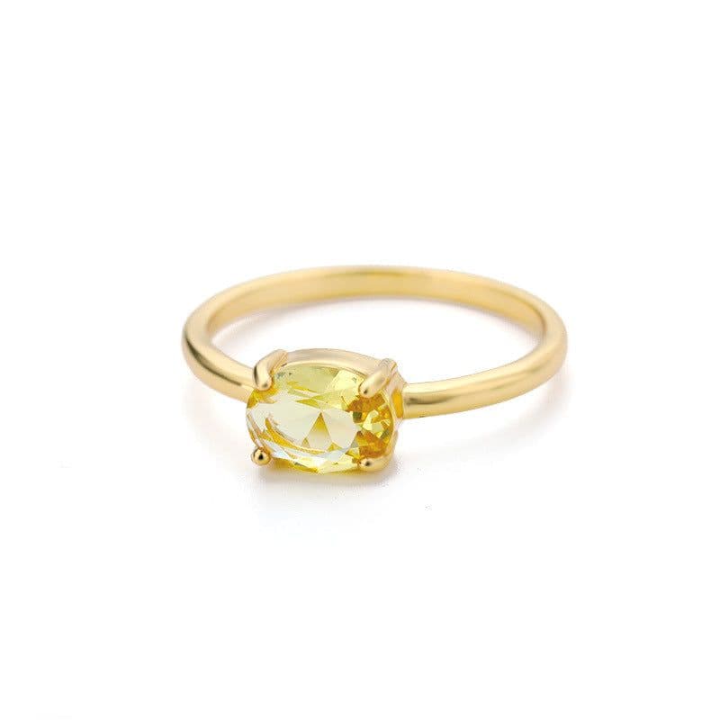 image-December Birthstone Zircon Ring Women's Birthday Gift Brass