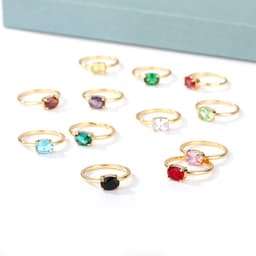 image-December Birthstone Zircon Ring Women's Birthday Gift Brass
