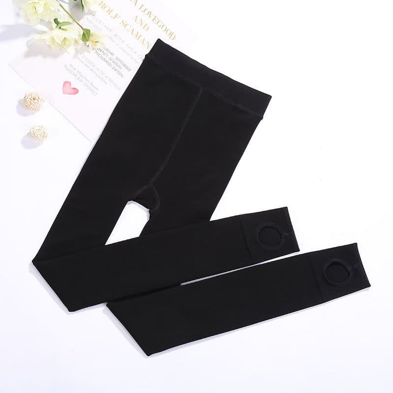 image-Women's Fleece Lined Footless Tights Leggings 320g Warm Winter