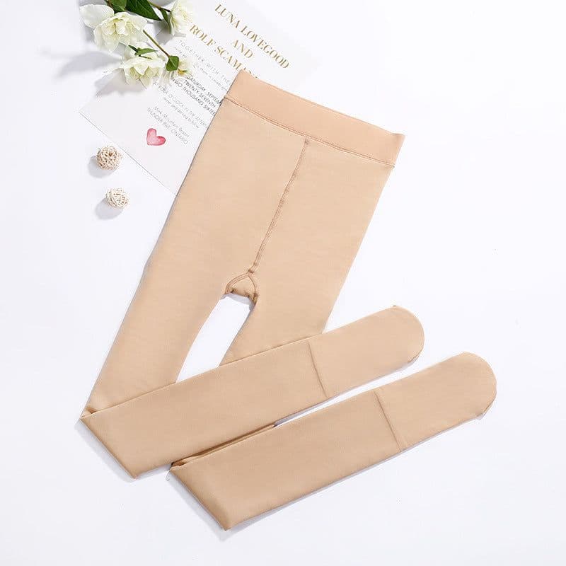 image-Women's Fleece Lined Footless Tights Leggings 320g Warm Winter