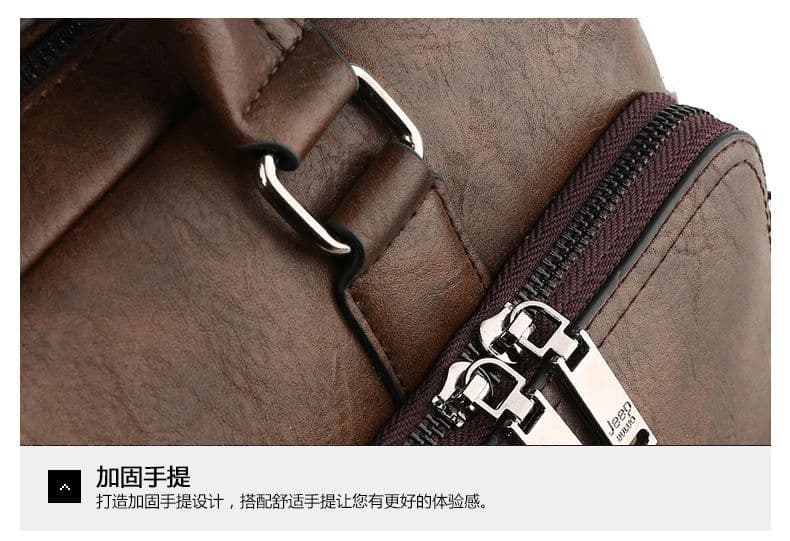 image-Men's PU Leather Business Briefcase 15" Laptop Bag
