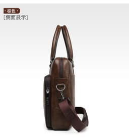 image-Men's PU Leather Business Briefcase 15" Laptop Bag