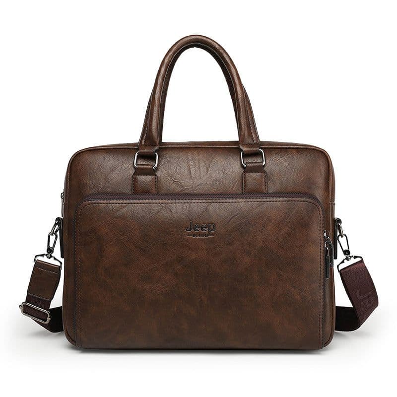 image-Men's PU Leather Business Briefcase 15" Laptop Bag