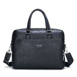 image-Men's PU Leather Business Briefcase 15" Laptop Bag