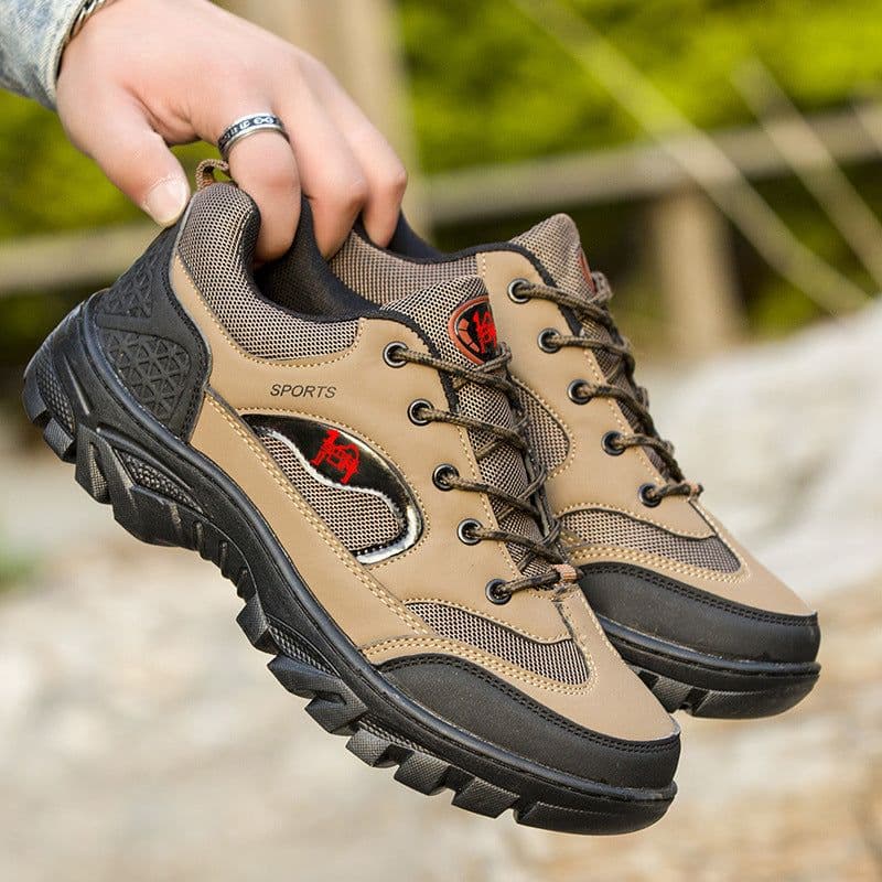 image-Men's Casual Sports Shoes Round Toe Rubber Sole PU Upper Gray