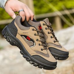 image-Men's Casual Sports Shoes Round Toe Rubber Sole PU Upper Gray