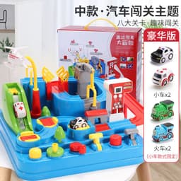 image-Children's Adventure Track Car Set with 6 Cars & Timer Ages 4-6