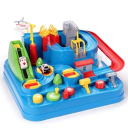 image-Children's Adventure Track Car Set with 6 Cars & Timer Ages 4-6