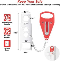 image-Portable Travel Door Lock Stainless Steel Anti-Theft Security