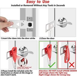 image-Portable Travel Door Lock Stainless Steel Anti-Theft Security