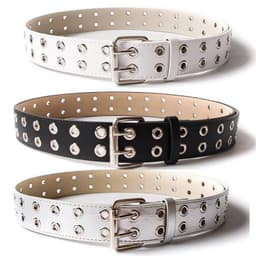 image-Air Eye Belt Men's Punk Double-breasted Pin Buckle Belt