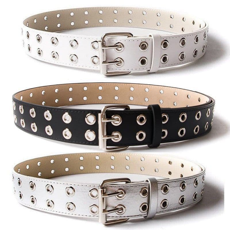 image-Air Eye Belt Men's Punk Double-breasted Pin Buckle Belt